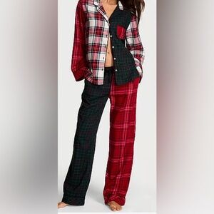 Plaid Women's Pajama Set - Red and Black